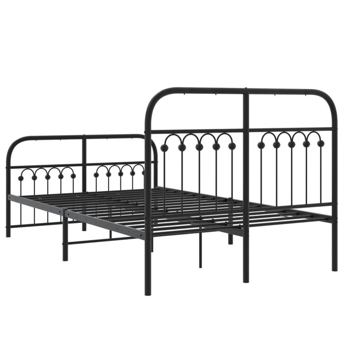 Cadru pat metalic cu tăblie de cap/picioare, negru, 120x190 cm - WALTI WALTI