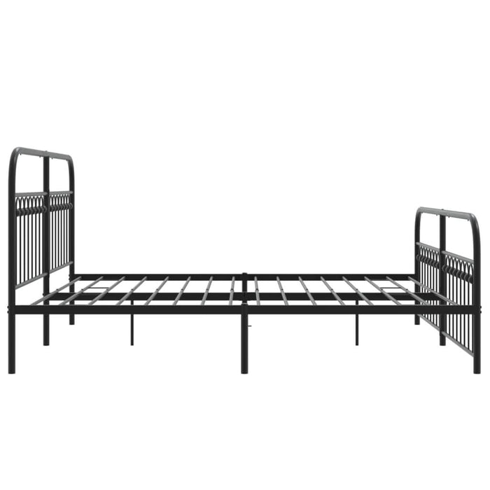 Cadru pat metalic cu tăblii de cap/picioare, negru, 183x213 cm - WALTI WALTI