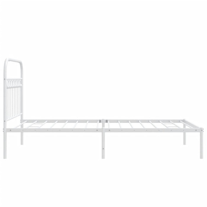 Cadru de pat din metal cu tăblie, alb, 100x200 cm - WALTI WALTI