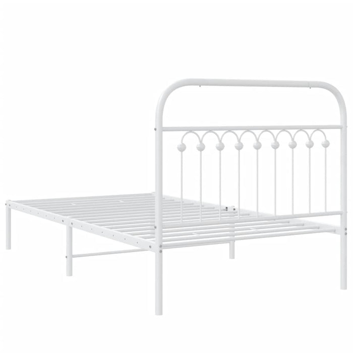 Cadru de pat din metal cu tăblie, alb, 100x200 cm - WALTI WALTI