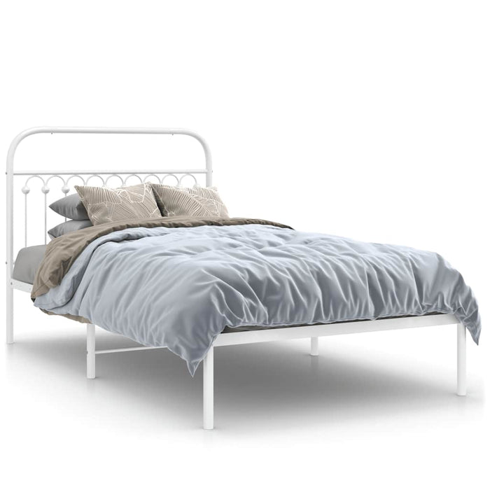 Cadru de pat din metal cu tăblie, alb, 107x203 cm - WALTI WALTI