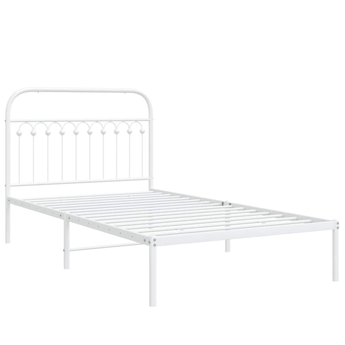 Cadru de pat din metal cu tăblie, alb, 107x203 cm - WALTI WALTI