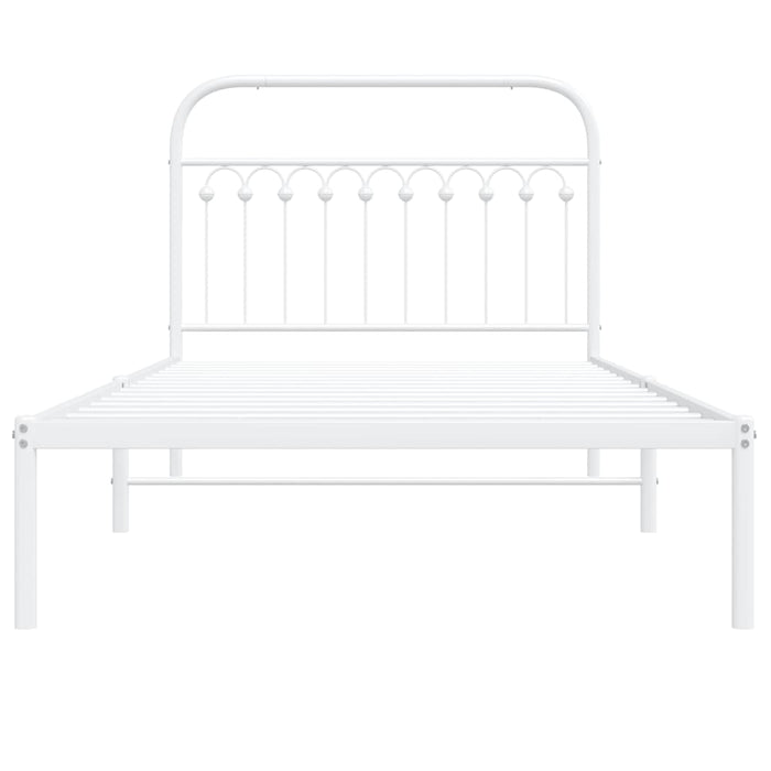 Cadru de pat din metal cu tăblie, alb, 107x203 cm - WALTI WALTI
