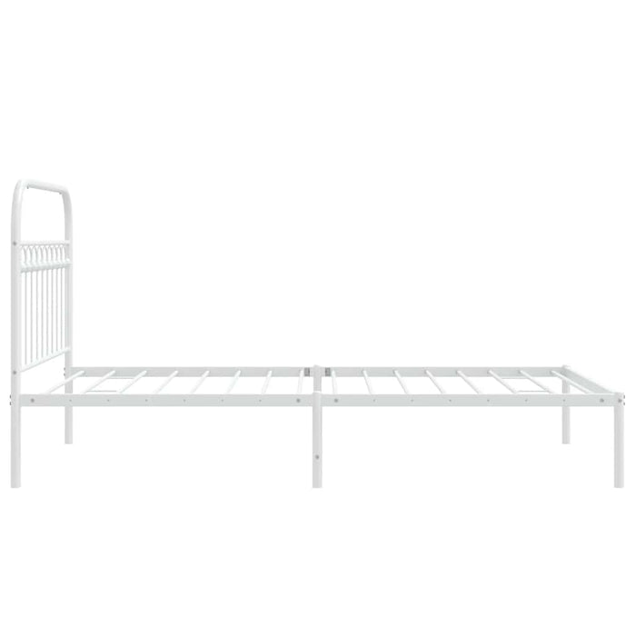 Cadru de pat din metal cu tăblie, alb, 107x203 cm - WALTI WALTI
