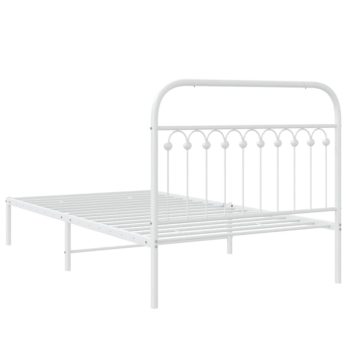 Cadru de pat din metal cu tăblie, alb, 107x203 cm - WALTI WALTI