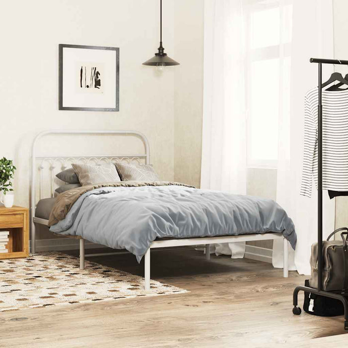 Cadru de pat din metal cu tăblie, alb, 107x203 cm - WALTI WALTI