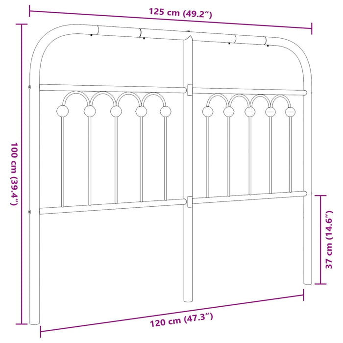 Tăblie de pat metalică, alb, 120 cm - WALTI WALTI