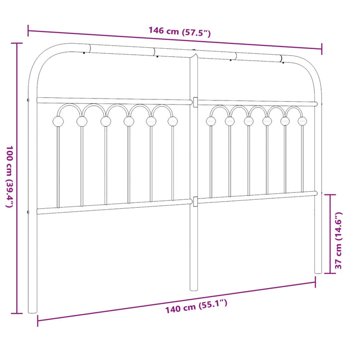 Tăblie de pat metalică, alb, 140 cm - WALTI WALTI