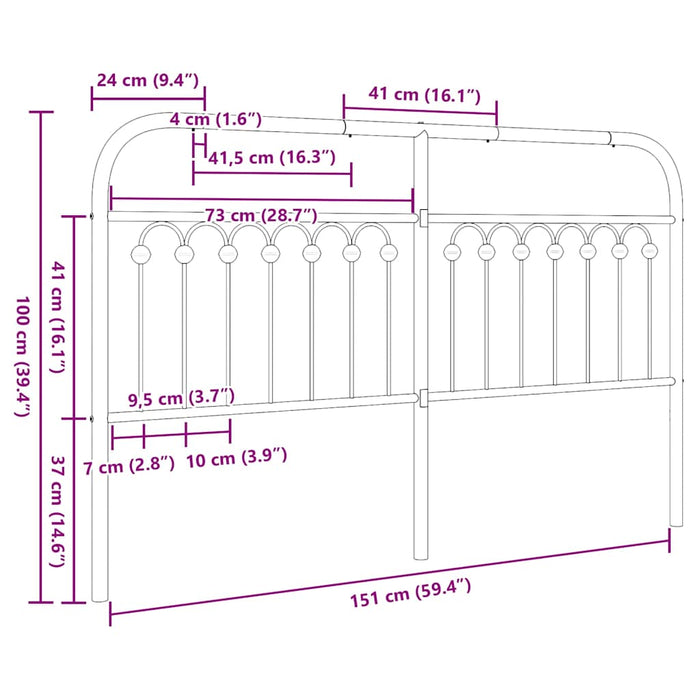 Tăblie de pat de schimb metalică, alb, 150 cm - WALTI WALTI
