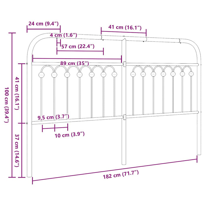 Tăblie de pat de schimb metalică, alb, 180 cm WALTI