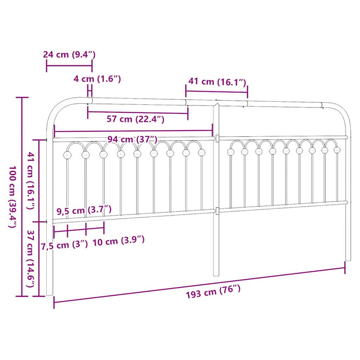 Tăblie de pat de schimb metalică, alb, 193 cm WALTI