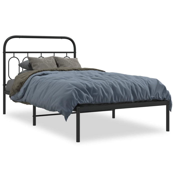 Cadru de pat din metal cu tăblie, negru, 107x203 cm - WALTI WALTI