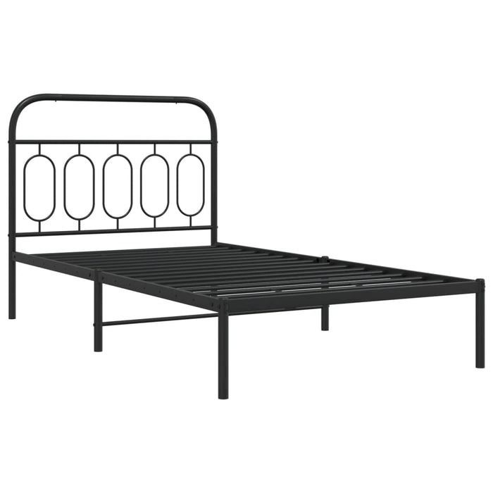 Cadru de pat din metal cu tăblie, negru, 107x203 cm - WALTI WALTI