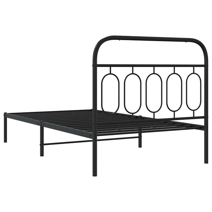 Cadru de pat din metal cu tăblie, negru, 107x203 cm - WALTI WALTI