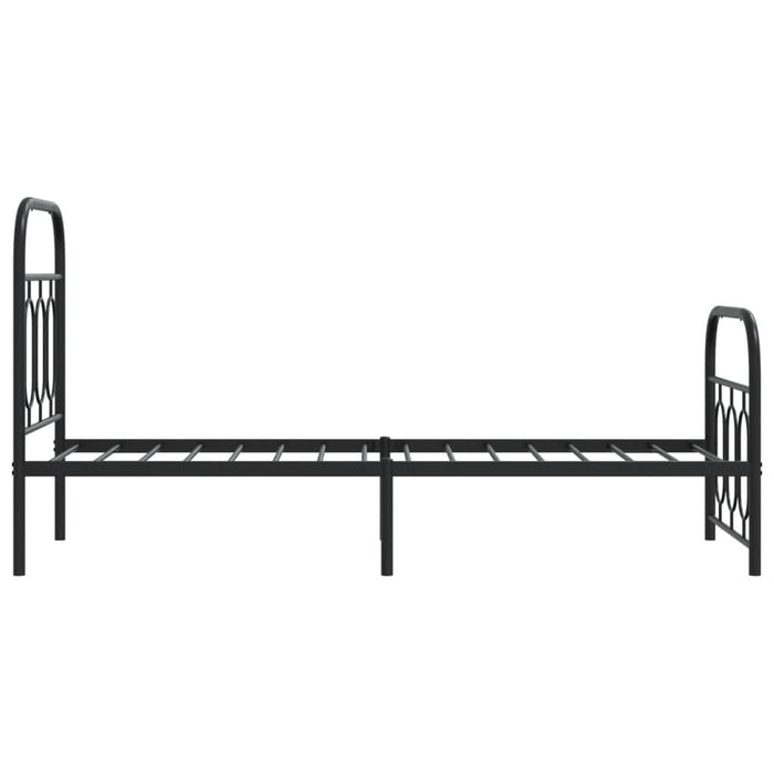 Cadru pat metalic cu tăblii de cap/picioare, negru, 75x190 cm - WALTI WALTI