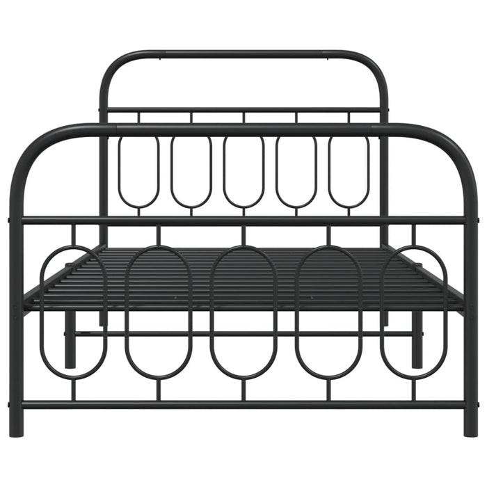 Cadru pat metalic cu tăblii de cap/picioare, negru, 107x203 cm - WALTI WALTI