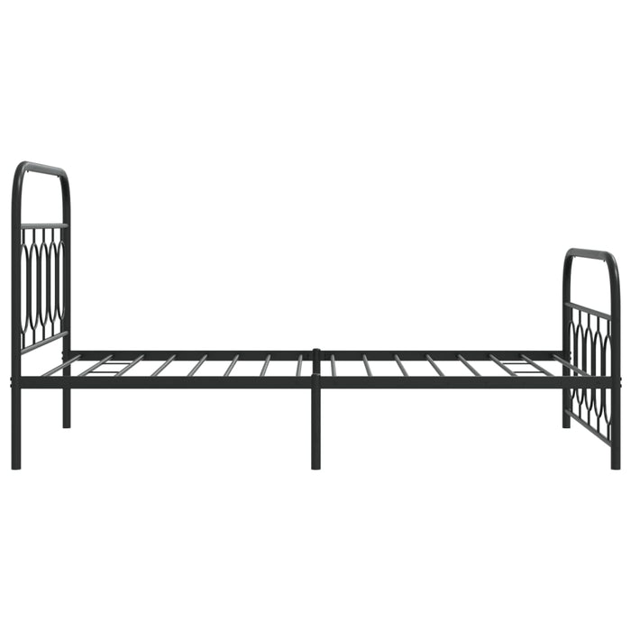 Cadru pat metalic cu tăblii de cap/picioare, negru, 107x203 cm - WALTI WALTI