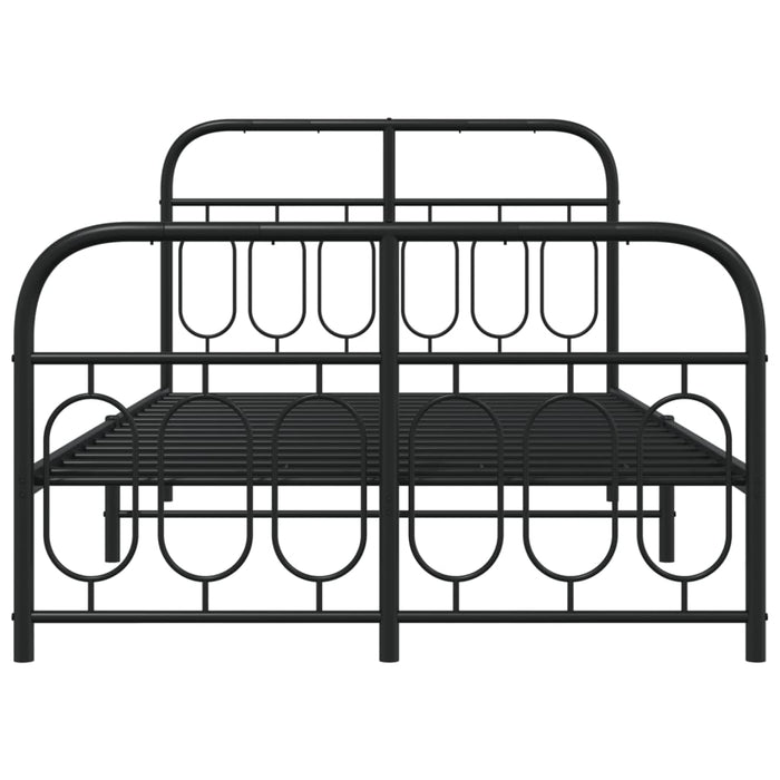 Cadru pat metalic cu tăblie de cap/picioare, negru, 120x190 cm - WALTI WALTI