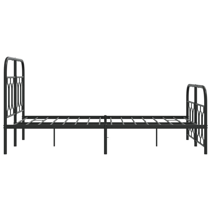 Cadru pat metalic cu tăblie de cap/picioare, negru, 120x190 cm - WALTI WALTI