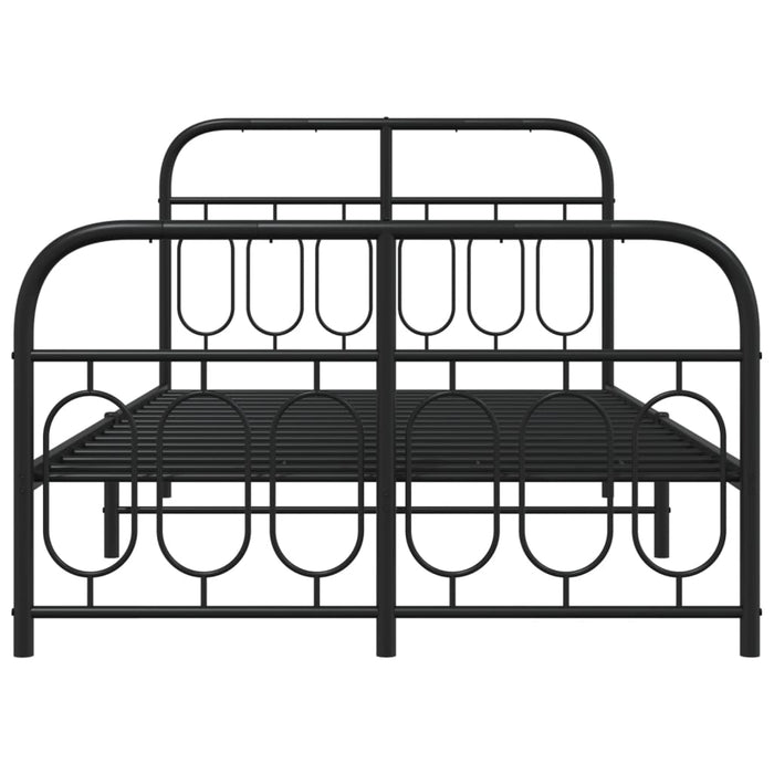 Cadru pat metalic cu tăblie de cap/picioare, negru, 120x200 cm - WALTI WALTI
