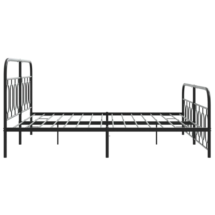 Cadru pat metalic cu tăblii de cap/picioare, negru, 183x213 cm - WALTI WALTI