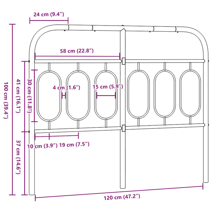 Tăblie de pat de schimb metalică, negru, 120 cm - WALTI WALTI