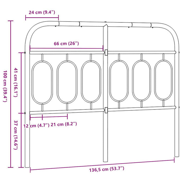 Tăblie de pat de schimb metalică, negru, 137 cm WALTI