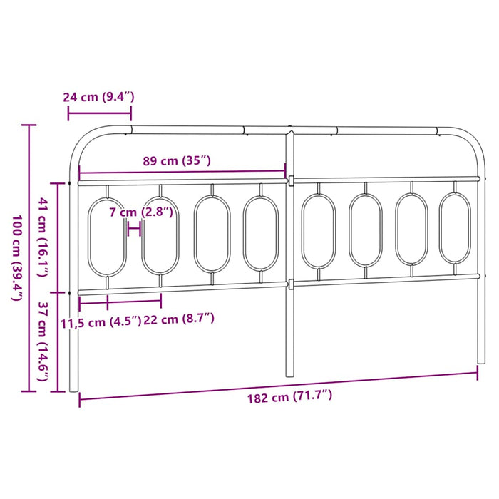Tăblie de pat de schimb metalică, negru, 183 cm WALTI