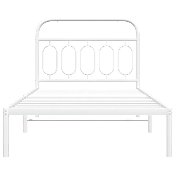 Cadru de pat din metal cu tăblie, alb, 100x200 cm - WALTI WALTI