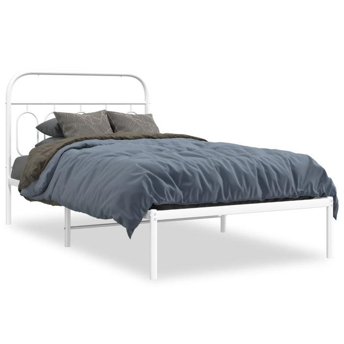 Cadru de pat din metal cu tăblie, alb, 107x203 cm - WALTI WALTI