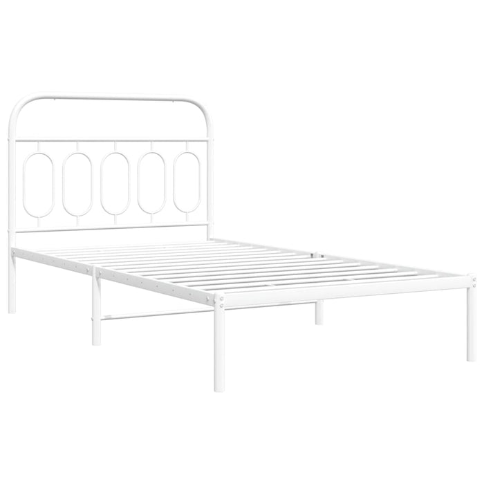 Cadru de pat din metal cu tăblie, alb, 107x203 cm - WALTI WALTI