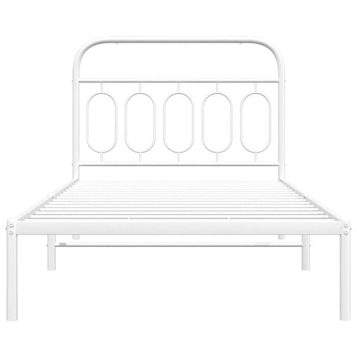 Cadru de pat din metal cu tăblie, alb, 107x203 cm - WALTI WALTI