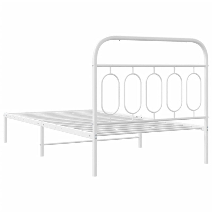 Cadru de pat din metal cu tăblie, alb, 107x203 cm - WALTI WALTI