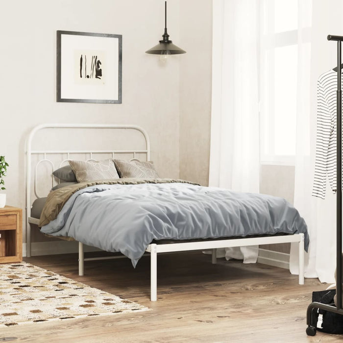 Cadru de pat din metal cu tăblie, alb, 107x203 cm - WALTI WALTI