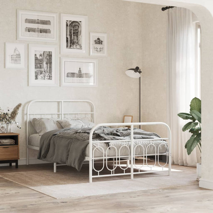 Cadru de pat metalic cu tăblie, alb, 120x200 cm - WALTI WALTI
