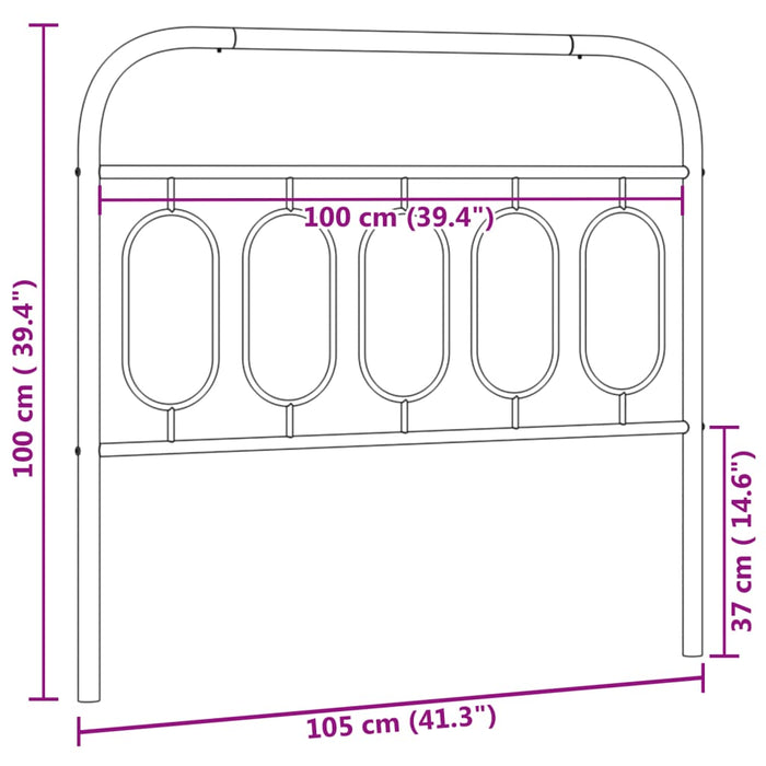 Tăblie de pat metalică, alb, 100 cm - WALTI WALTI