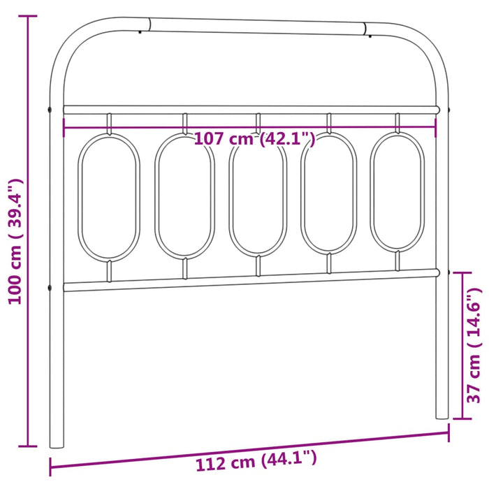 Tăblie de pat metalică, alb, 107 cm - WALTI WALTI