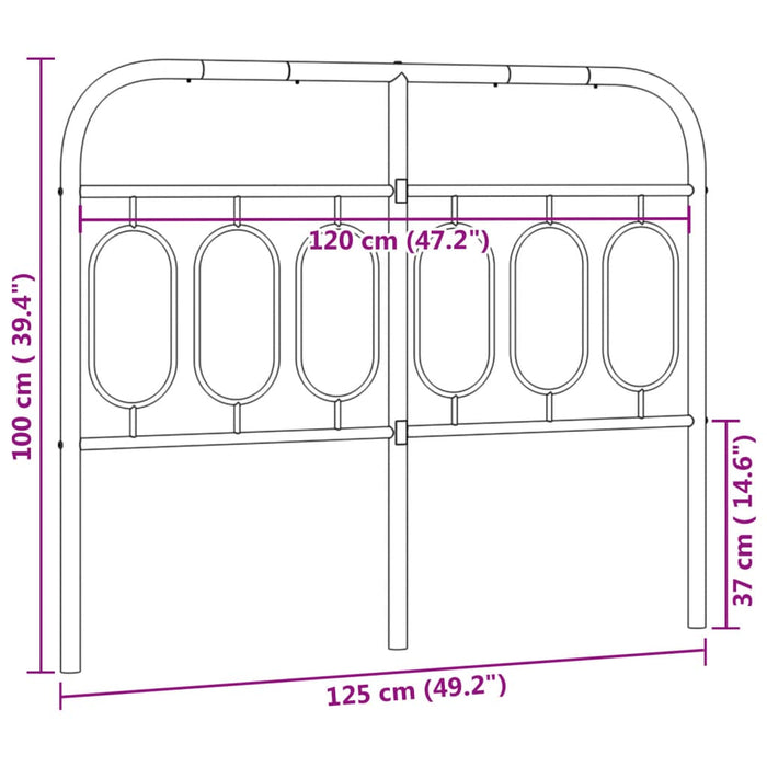 Tăblie de pat metalică, alb, 120 cm - WALTI WALTI