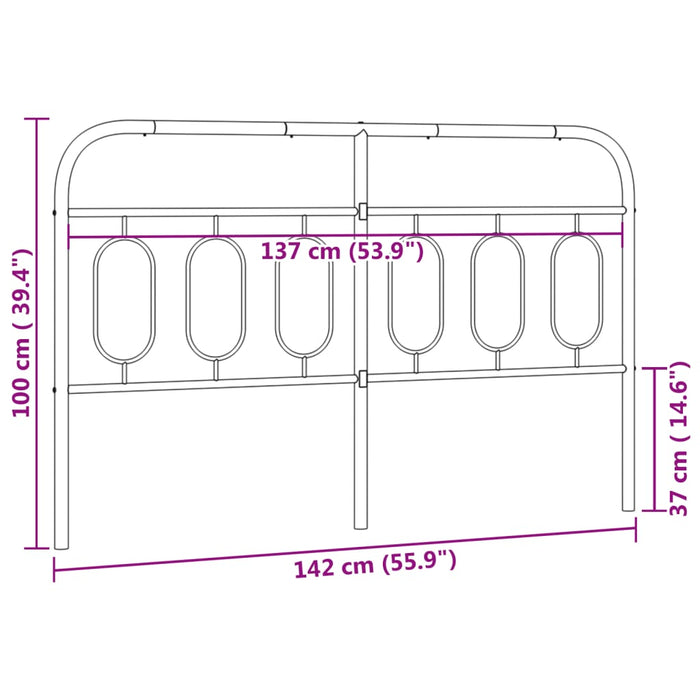 Tăblie de pat metalică, alb, 137 cm - WALTI WALTI