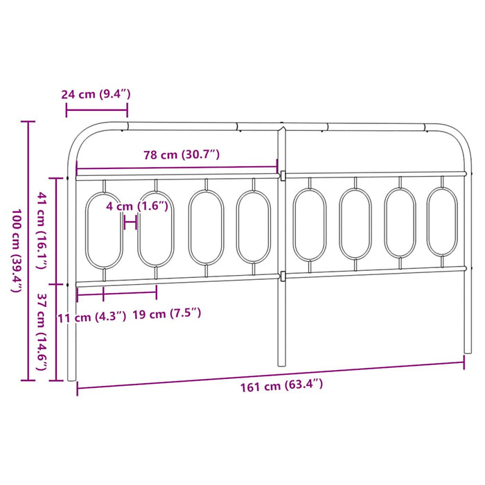 Tăblie de pat de schimb metalică, alb, 160 cm WALTI