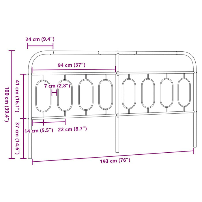 Tăblie de pat de schimb metalică, alb, 193 cm WALTI