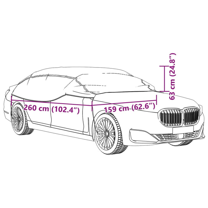 Husă auto parțială, cu cârlige, argintiu, M - WALTI WALTI
