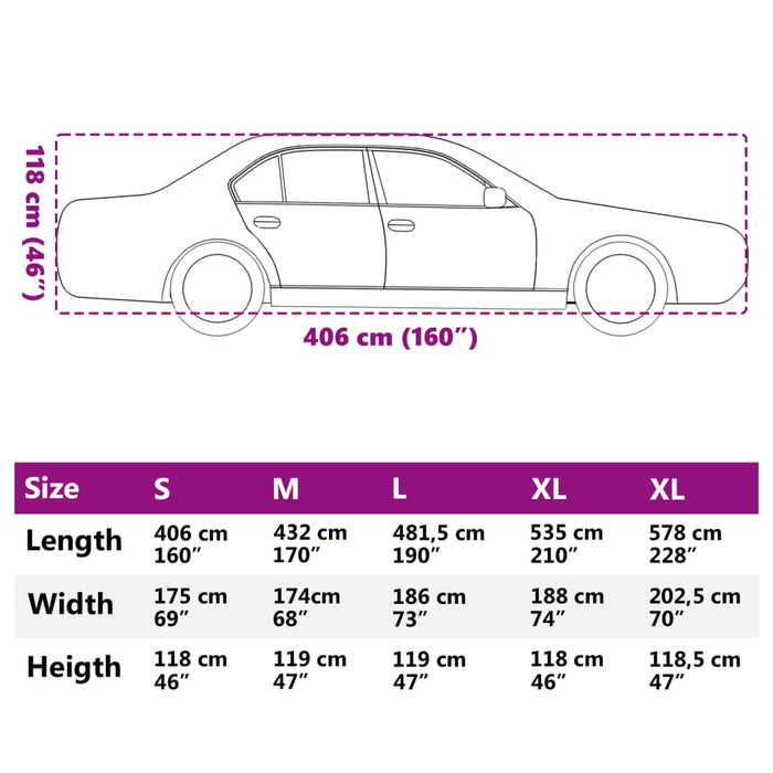 Husă auto de Sedan, protecție grindină, complet, gri/argintiu S - WALTI WALTI