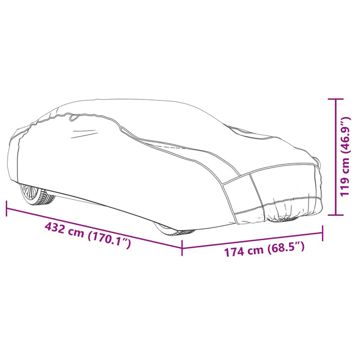 Husă auto de Sedan, protecție grindină, complet, gri/argintiu M - WALTI WALTI