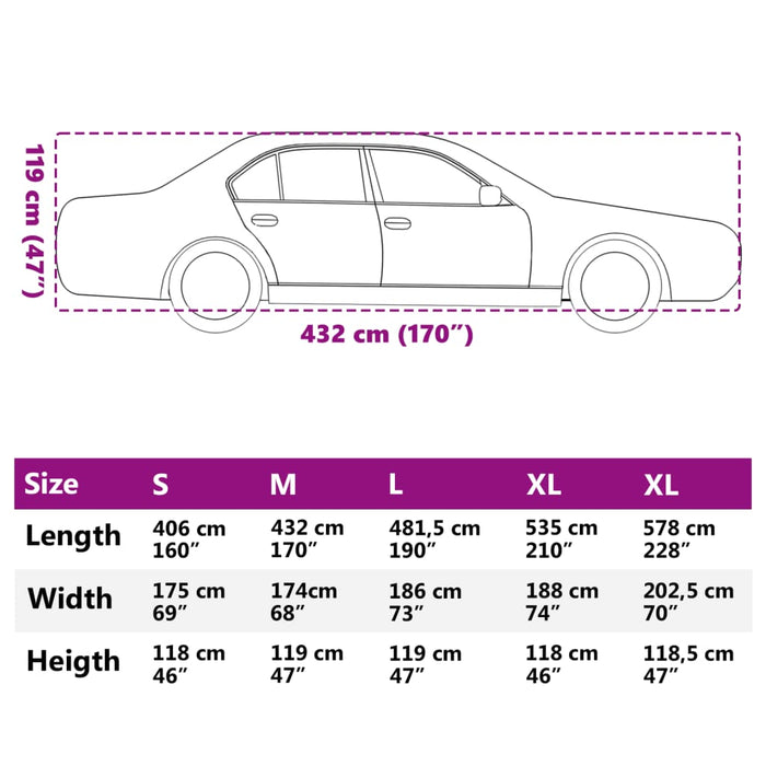 Husă auto de Sedan, protecție grindină, complet, gri/argintiu M - WALTI WALTI
