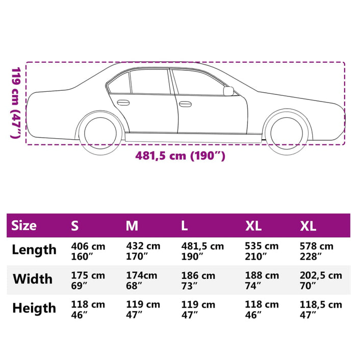 Husă auto de Sedan, protecție grindină, complet, gri/argintiu L - WALTI WALTI
