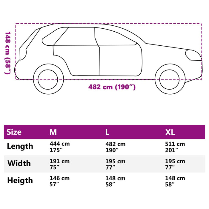 Husă auto SUV, protecție grindină, complet, gri și argintiu, L - WALTI WALTI