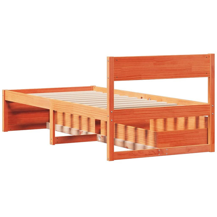 Cadru pat fără saltea, maro ceruit, 90x190 cm, lemn masiv pin - WALTI WALTI