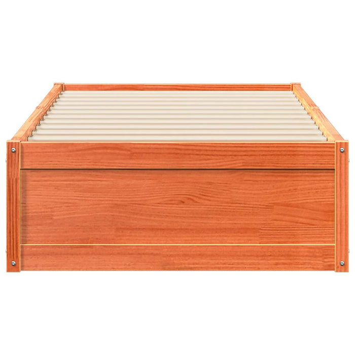Cadru pat fără saltea, maro ceruit, 75x190 cm, lemn masiv pin - WALTI WALTI