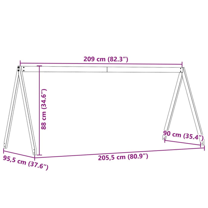 Acoperiș Pat Copii, alb, 209x95,5x88 cm Lemn Mass Pin WALTI